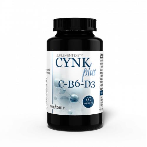 Miniaturka artykułu - VITADIET Cynk Plus C-B6-D3, 60 kaps.