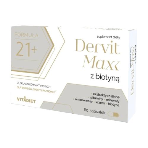 Miniaturka artykułu - VITADIET Dervit Maxx z biotyną, 60 kaps.