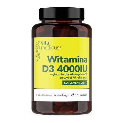 Miniaturka artykułu - VitaMedicus Witamina D3 4000IU - 120kaps.