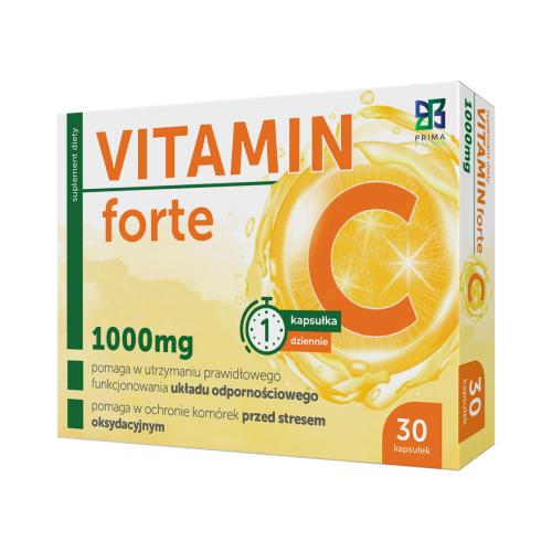 Miniaturka artykułu - Vitamin C forte 1000mg, 30 tabl. Prima Pharma