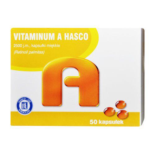Miniaturka artykułu - Vitaminum A Hasco 2500j.m. - 50 kapsułek 