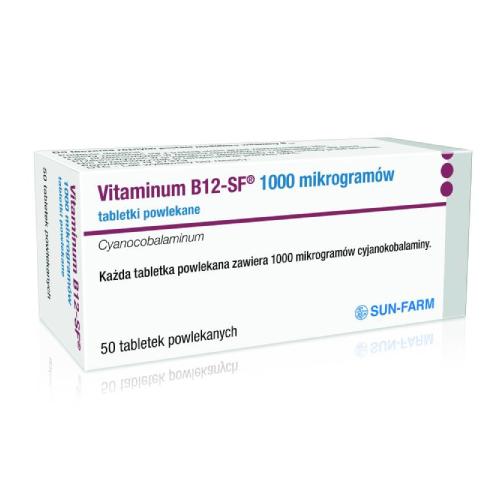 Miniaturka artykułu - Vitaminum B12-SF 1000 mcg, 50 tabletek powlekanych
