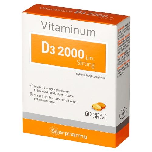 Miniaturka artykułu - Vitaminum D3 2000 j.m. Strong 60 kaps.