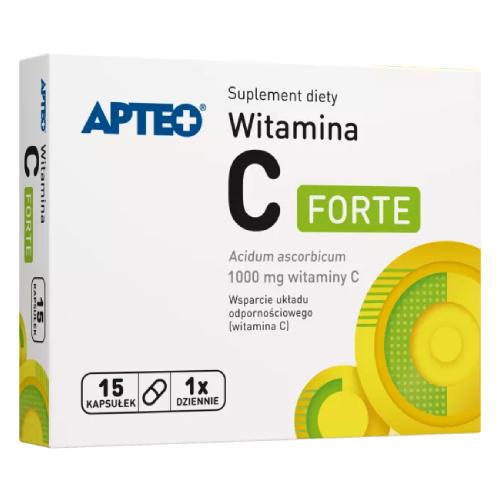 Miniaturka artykułu - APTEO Witamina C Forte 1000 mg, 15 kaps.