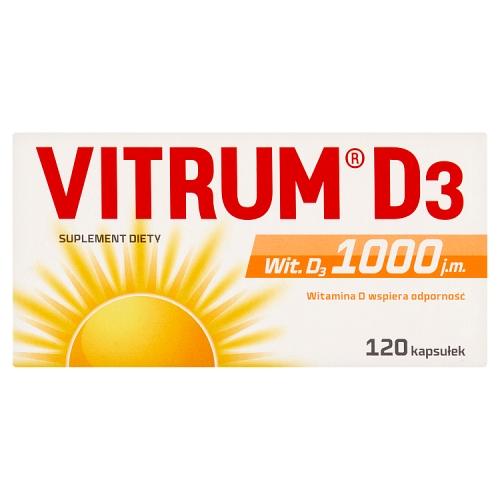 Miniaturka artykułu - VITRUM D3 Witamina D3 1000 j.m., 120 kaps.