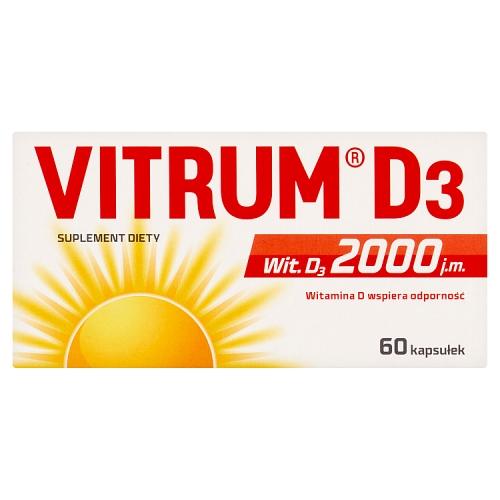 Miniaturka artykułu - VITRUM D3 Witamina D3 2000 j.m., 60 kaps.
