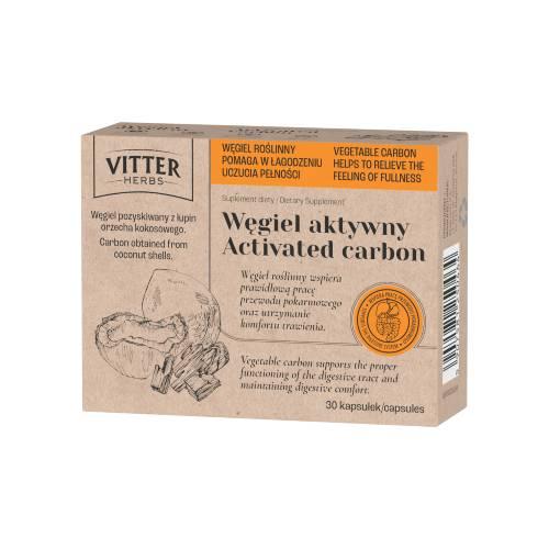 Miniaturka artykułu - Vitter Herbs Węgiel aktywny, 30 kaps.