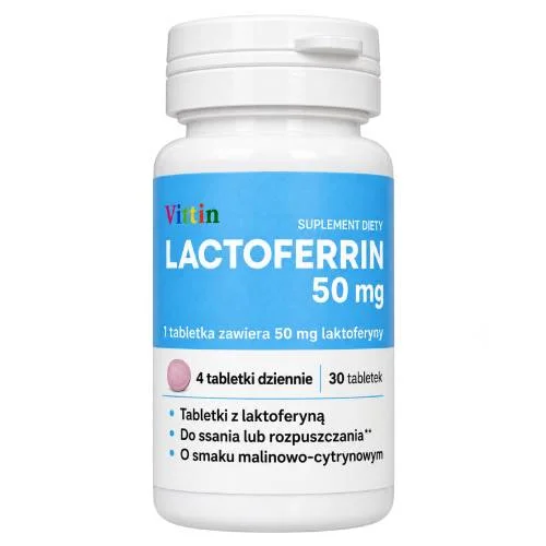 Miniaturka artykułu - Vittin Lactoferrin 50 mg, 30 tabl.