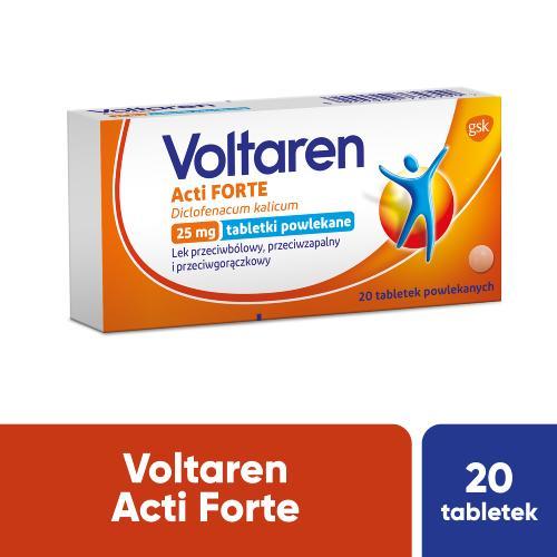 Miniaturka artykułu - VOLTAREN ACTI FORTE 25 mg, 20 tabletek USZKODZONE TEKTUROWE OPAKOWANIE