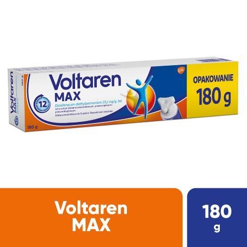 Miniaturka artykułu - Voltaren Max żel 0,0232 g/g, 180g BRAK KARTONU