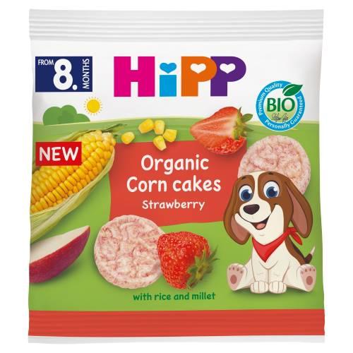 Miniaturka artykułu - HiPP BIO Ekologiczne wafelki zbożowe truskawkowe od 8. miesiąca, 23 g