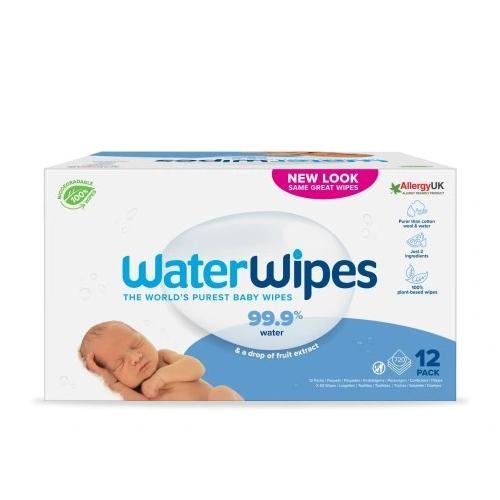 Miniaturka artykułu - WaterWipes BIO Chusteczki nawilżane wodne, 12x 60szt. USZKODZONY KARTON