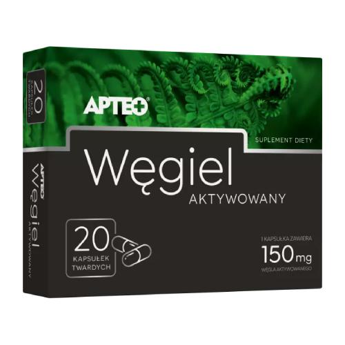 Miniaturka artykułu - APTEO Węgiel aktywowany, 20 kapsułek