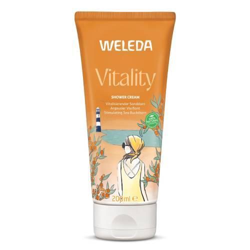 Miniaturka artykułu - Weleda Vitality Kremowy płyn pod prysznic z rokitnikiem, 200 ml PĘKNIĘTY KOREK