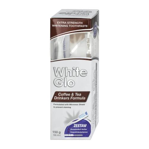 Miniaturka artykułu - White Glo Coffee & Tea Pasta wybielająca do zęb&oacute;w, 100ml + Szczoteczka do zęb&oacute;w + Wykałaczki dentystyczne