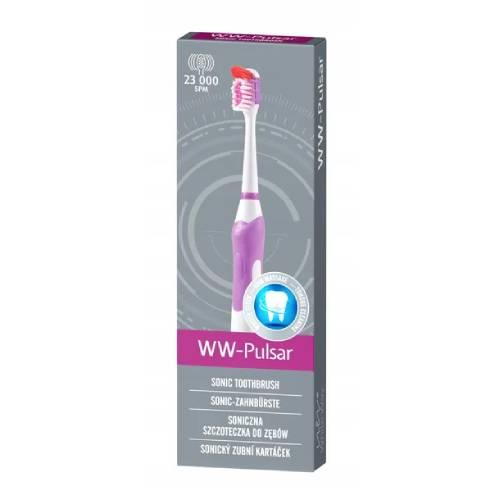 Miniaturka artykułu - White Way WW-Pulsar Soniczna szczoteczka do zęb&oacute;w na baterie Fioletowa, 1 szt.
