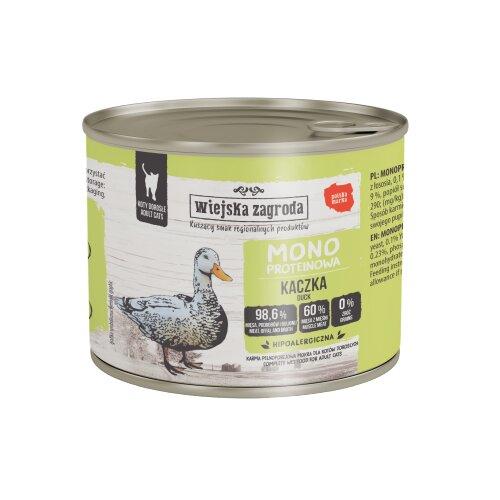 Miniaturka artykułu - Wiejska Zagroda Karma mokra dla kota Monoproteinowa Kaczka (dorosły), 200 g