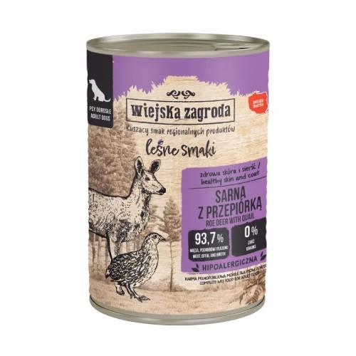 Miniaturka artykułu - Wiejska Zagroda Karma mokra dla psa Leśne smaki Sarna z przepi&oacute;rką (dorosły), 400 g