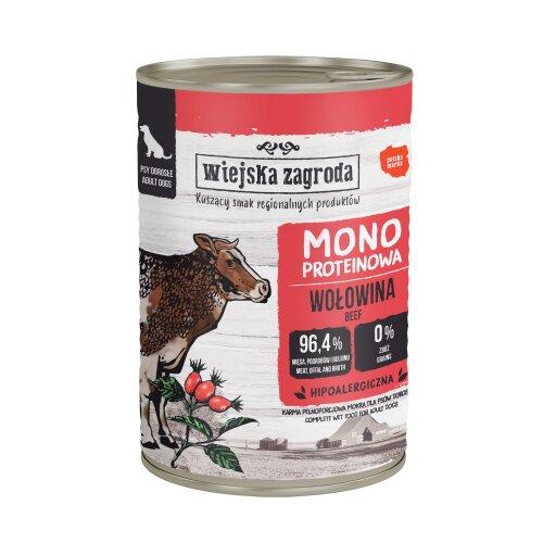 Miniaturka artykułu - Wiejska Zagroda Karma mokra dla psa Monoproteinowa Wołowina (dorosły), 400 g