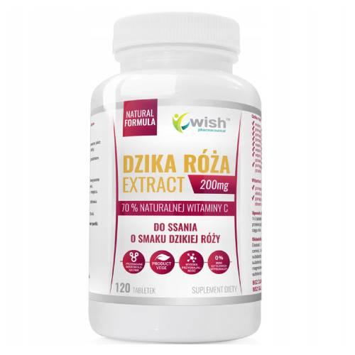 Miniaturka artykułu - WISH Pharmaceutical Dzika R&oacute;ża Extract 200 mg, 120 tabl.