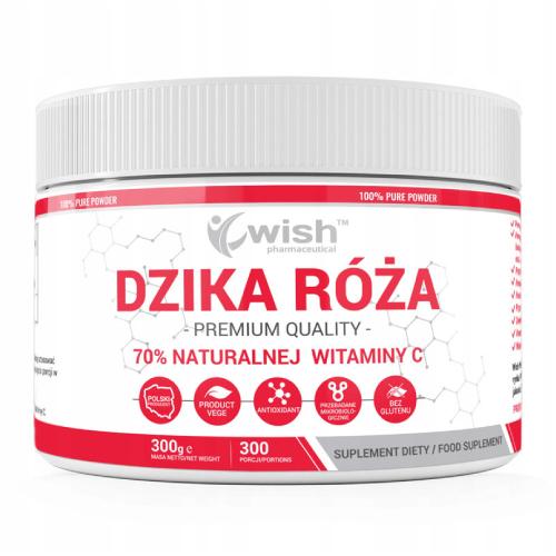 Miniaturka artykułu - WISH Pharmaceutical Dzika R&oacute;ża Naturalna Witamina C, 300 g