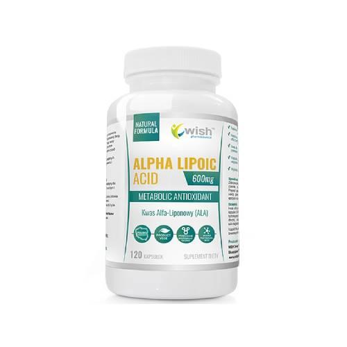 Miniaturka artykułu - WISH Pharmaceutical Kwas Alfa Lipidowy 600 mg, 120 kaps.