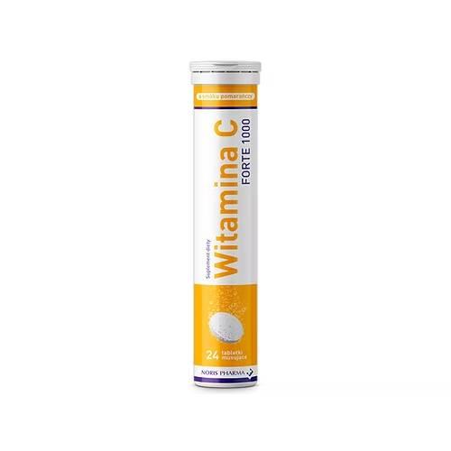 Miniaturka artykułu - Witamina C Forte 1000 Pomarańcza, 24 tabl. musujące