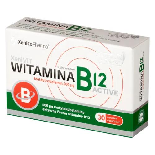 Miniaturka artykułu - Witamina B12 ACTIVE 500 mg, 30 kapsułek