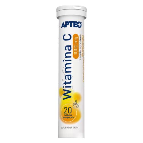 Miniaturka artykułu - APTEO Witamina C1000 smak cytrynowy, 20 tabletek musujących