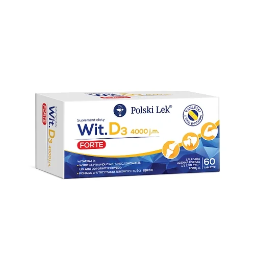 Miniaturka artykułu - Witamina D Forte D₃ 4000 j.m., 60 tabl.