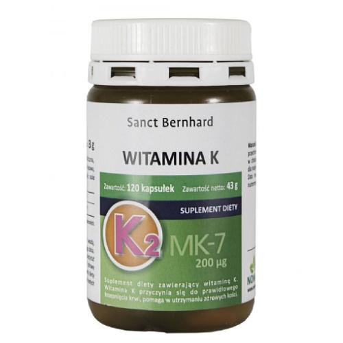 Miniaturka artykułu - SANCT BERHARD Witamina K2 MK-7 200 µg, 120 kaps.
