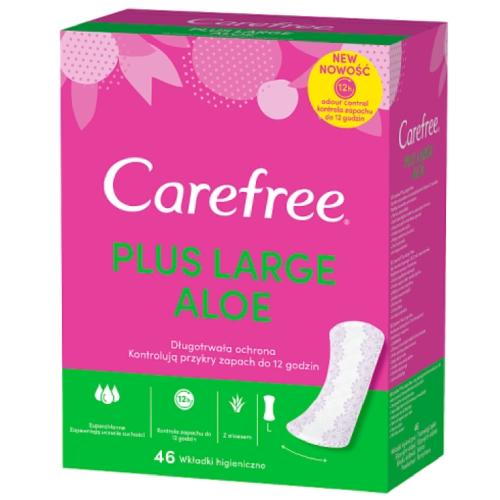 Wkładki higieniczne CAREFREE PLUS LARGE zapach aloesowy, 46szt ...