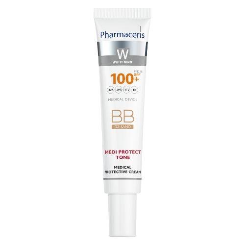 Miniaturka artykułu - Pharmaceris W Medi Protect Tone Medyczny krem ochronny BB SPF 100+ 02 Sand, 40 ml
