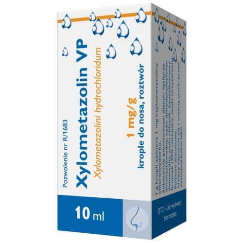 Miniaturka artykułu - Xylometazolin VP krople do nosa 1mg/ml - 10 ml USZKODZONE BRAK OPAKOWANIA TEKTUROWEGO