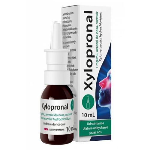 Miniaturka artykułu - Xylopronal xylometazolin 1mg/ml Aerozol do nosa, roztw&oacute;r, 10 ml USZKODZONE TEKTUROWE OPAKOWANIE