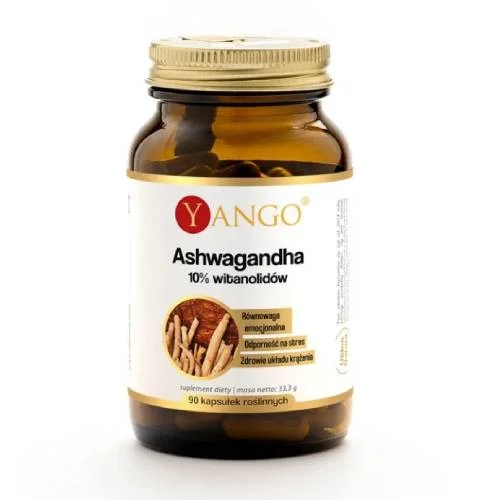 Miniaturka artykułu - Yango Ashwagandha 10% witanolid&oacute;w, 90 kaps.