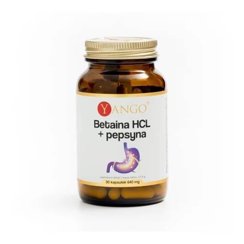Zdjęcie produktu - YANGO Betaina HCL + Pepsyna, 90 kaps. KR&Oacute;TKA DATA 31.07.2026