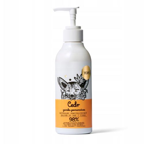 Miniaturka artykułu - YOPE Balsam do rąk i ciała Cedr i Gorzka Pomarańcza, 300 ml