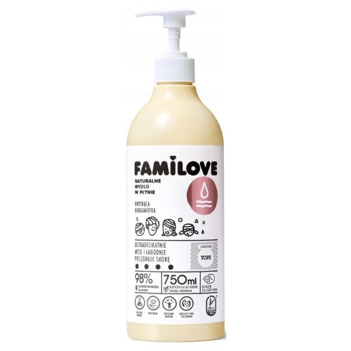 Miniaturka artykułu - YOPE Familove Naturalne mydło w płynie Kwitnąca Bergamotka, 750ml