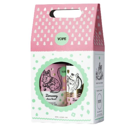 Miniaturka artykułu - YOPE ZIMOWY CHOCO BOWL Zestaw: mydło w płynie, 500ml + żel pod prysznic, 400ml