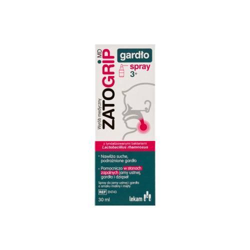 Miniaturka artykułu - ZATOGRIP MD Gardło Spray 3+, 30 ml KR&Oacute;TKA DATA 30.06.2026