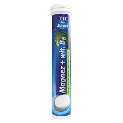 Miniaturka artykułu - Zdrovit Magnez + witamina B6., 24tabl. musujące