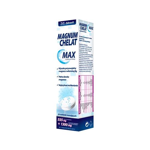 Miniaturka artykułu - Zdrovit Magnum Chelat Max - 20 tabletek musujących