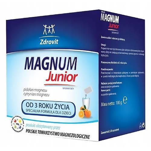 Miniaturka artykułu - ZDROVIT MAGNUM JUNIOR - 20 saszetek