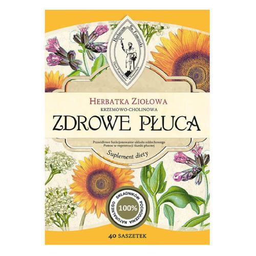 Miniaturka artykułu - ZDROWE PŁUCA Herbatka ziołowa krzemowo-cholinowa, 40 saszetek