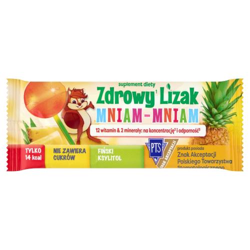 Miniaturka artykułu - Zdrowy lizak Mniam-Mniam Ananas kształt kulki - 1szt