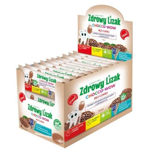 Miniaturka artykułu - Zdrowy Lizak Mniam-Mniam Chocco-Wow bez cukru kształt łezki, 40szt.