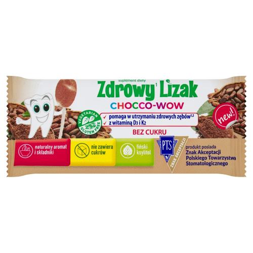 Miniaturka artykułu - Zdrowy Lizak Mniam-Mniam Chocco-Wow kształt łezki, 1 szt.