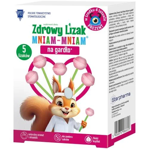 Miniaturka artykułu - Zdrowy Lizak Mniam-Mniam na gardło - 5szt