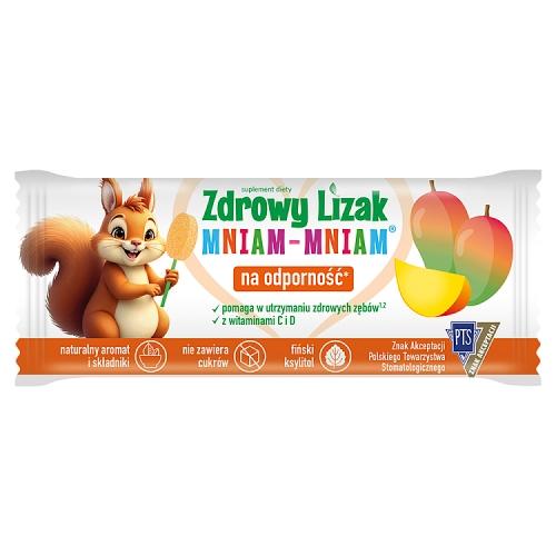 Miniaturka artykułu - Zdrowy Lizak Mniam-Mniam smak mango kształt łezki, 1 szt.